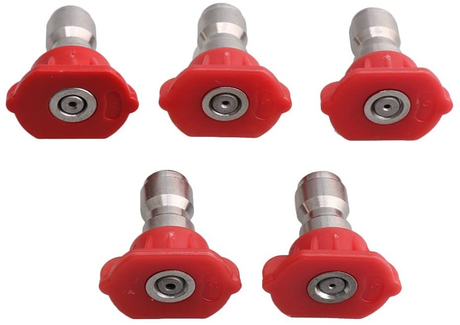 Comparison of All Pressure Washer Nozzles - Black, White, Green, Yellow, and Red